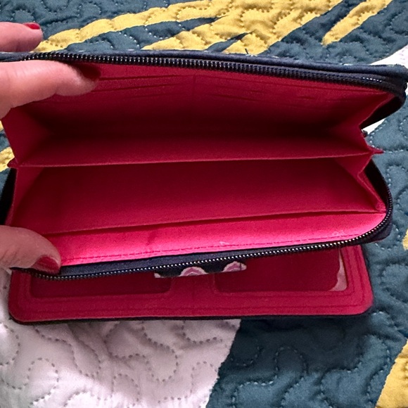 Vera Bradley Pink and Navy Patterned Wallet - Picture 5 of 5